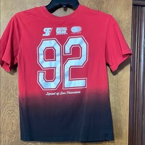 H&M Red and Black Short Sleeve Tee with Sporty Graphic